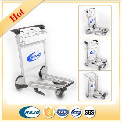 3 wheels aluminum luggage cart for airport