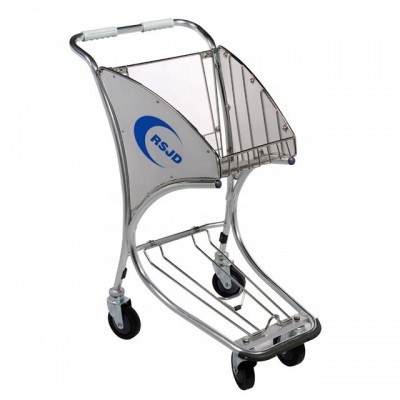 4 wheels airport shopping cart with big basket